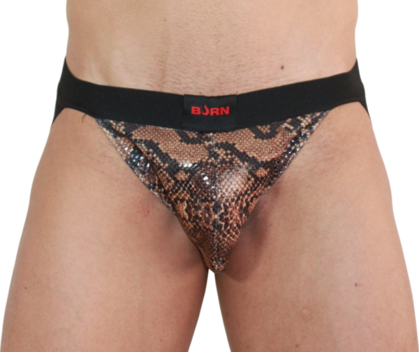 Jockstrap Burn 002 s priesvitnými časťami a lesklými detailmi