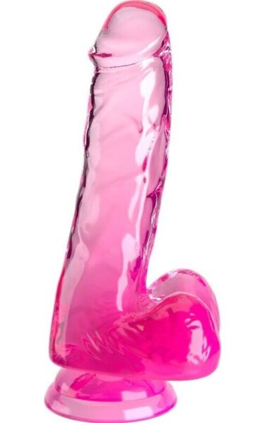 Dildo King Cock Clear so semenníkmi, výraznými žilami a prísavkovou základňou