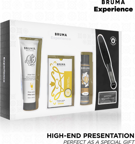 Erotická súprava Bruma Xperience Sweet Temptation s tekutým vibrátorom, lubrikantom, olejom, pierkom a páskou na oči