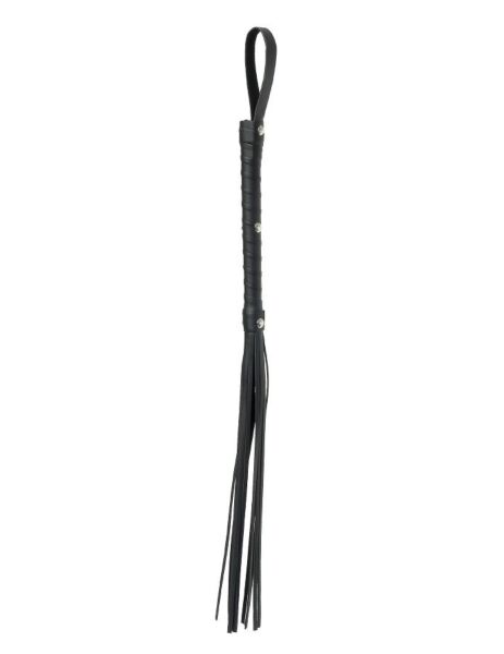 Bič Pipedream Deluxe Cat-O-Nine Tails 50 Sombras s koženými strapcami, pletenou rukoväťou a remienkom