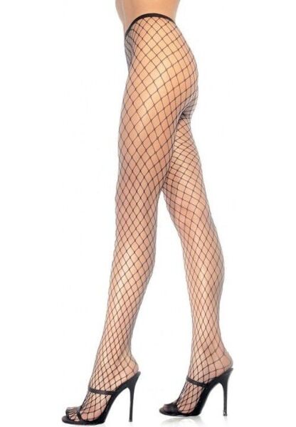 Sieťované pančuchové nohavice Leg Avenue Xena Diamond Tights v čiernej farbe so širokou kosoštvorcovou sieťou