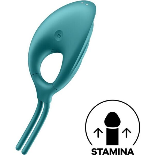 Vibračný erekčný krúžok Satisfyer Swordsman s ryhovaným stimulátorom