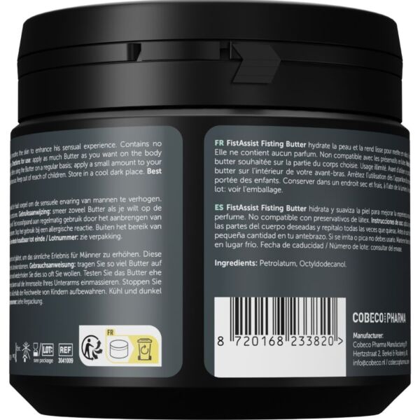 Balenie lubrikačného masla Cobeco Fist Assist Butter s objemom 500 ml