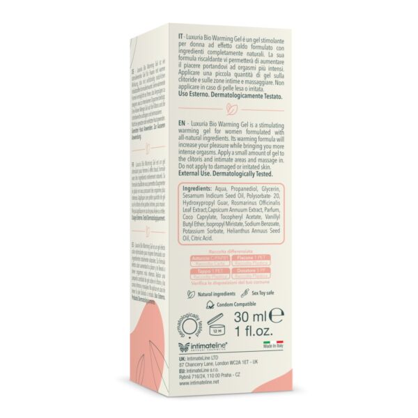 Stimulačný gél s hrejivým účinkom Luxuria BIO Warming 30 ml od Intimateline