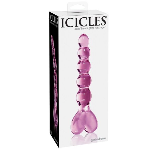 Sklenené dildo Pipedream Icicles No. 43 so srdcovým držadlom