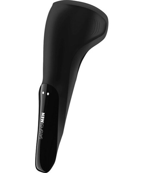 Masturbátor Satisfyer Men Wand v čiernej farbe s flexibilnými silikónovými krídlami