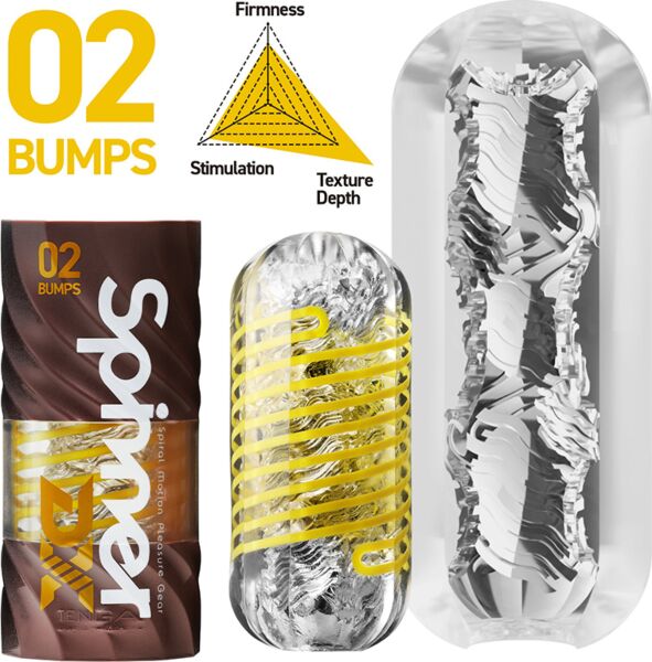 Masturbátor Tenga Spinner DX 02 Bumps s puzdrom a stojanom na sušenie