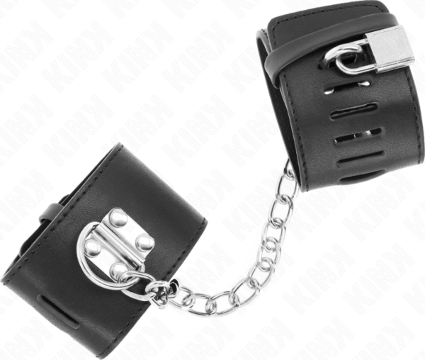 Čierne putá Kink Fixed Wrist Restraints s reťazou a visiacim zámkom