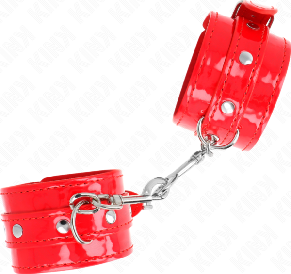 Červené putá Kink Wrist Restraint s cvočkami