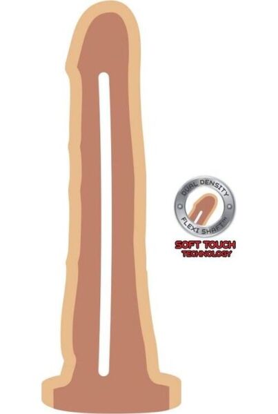 Realistické dildo ToyJoy Dual Density Dong 19 cm, v svetlej telovej farbe so základňou s prísavkou
