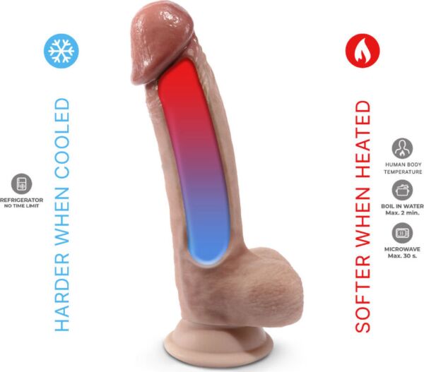 Realistické dildo Silexd Model 1 z termoreaktívneho silikónu