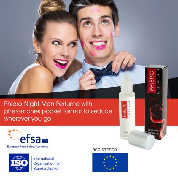 Parfum s feromónmi Phiero Night Man vo formáte roll-on s objemom 10 ml