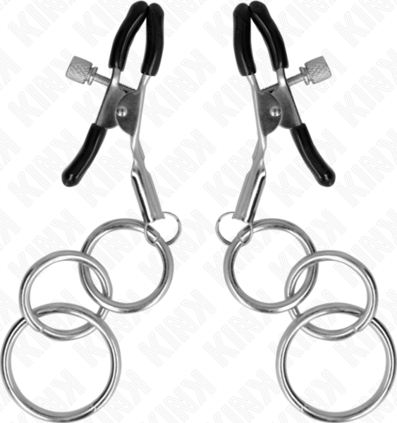 Svorka na bradavky Kink Nipple Grip s tromi krúžkami