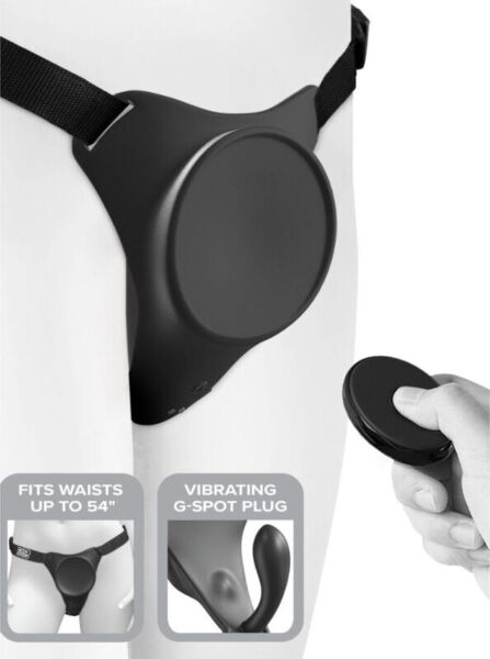 Postroj strap-on Body Dock G-Spot Pro s platňou na pripevnenie, nástavcom na bod G a nastaviteľnými popruhmi