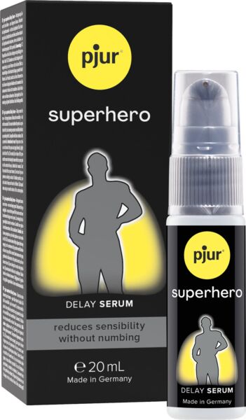 Balenie 20 ml séra na oddialenie ejakulácie Pjur Superhero Delay Serum