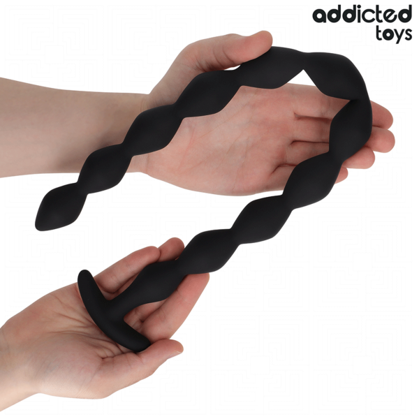 Análny kolík s guličkami Addicted Toys Extra dlhý, 55 cm, so základňou