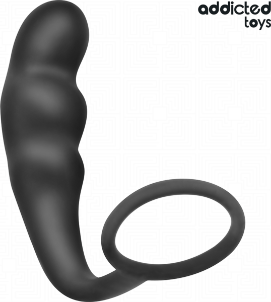 Análny kolík Addicted Toys Model 4 s krúžkom na semenníky