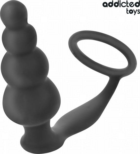 Análny kolík Addicted Toys Model 5 s krúžkom na semenníky