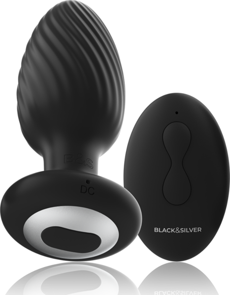 Vibračný análny kolík Black&Silver Wells s diaľkovým ovládačom