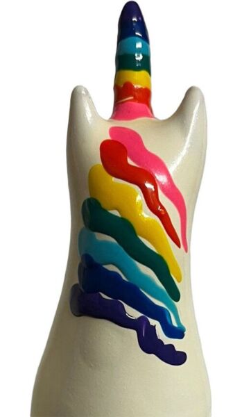 Žartovný kondóm Condomerie Unicorn Rainbow, ručne maľovaný