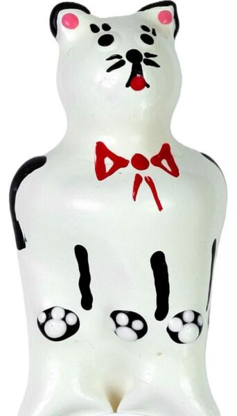 Žartovný kondóm Condomerie Cat Model XL, ručne maľovaný s mačkou