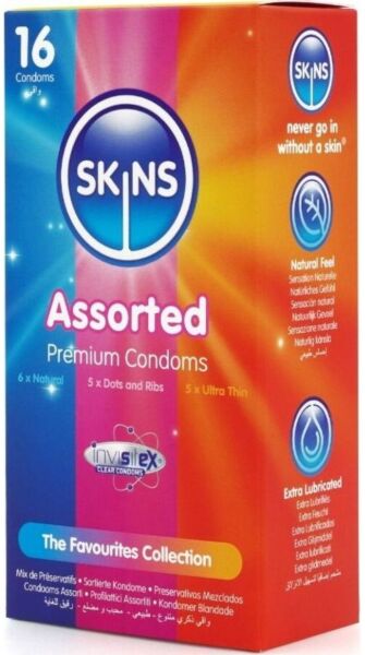 Krabička kondómov Skins Mix 16 ks s vôňou vanilky