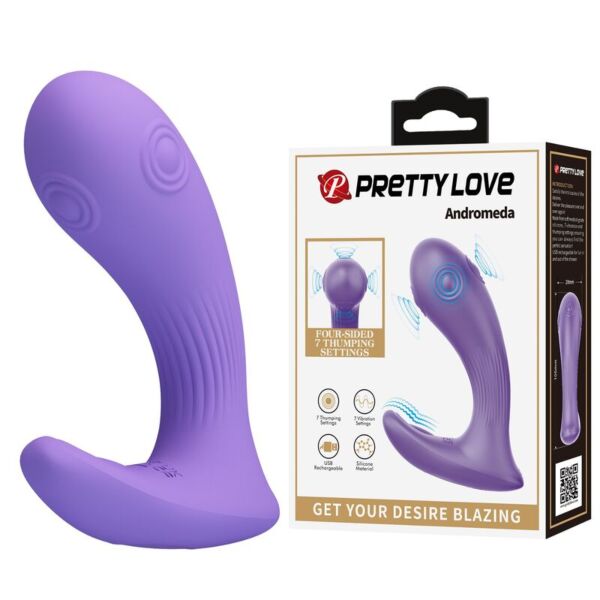 Vibrátor s dvojitou stimuláciou Pretty Love Andromeda vo fialovej farbe