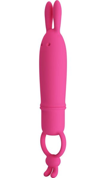 Silikónový vibrátor rabbit Pretty Love BI-300133 s králičími ušami a krúžkom na uchytenie