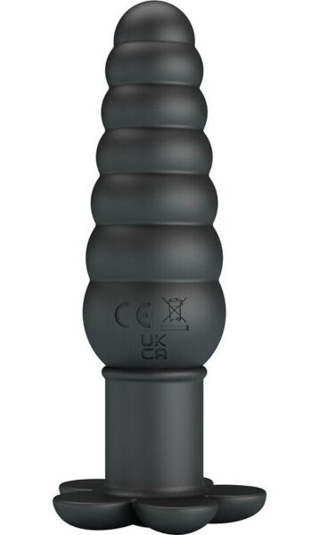 Análny vibrátor Pretty Love BI-040203 z čierneho silikónu s rukoväťou