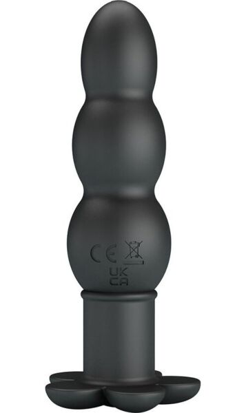 Vibračný análny kolík Pretty Love BI-040205 z čierneho silikónu s úchopnou rukoväťou