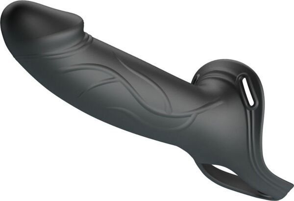 Postroj strap-on Pretty Love BW-022108 s dutým realistickým dildom, čierny