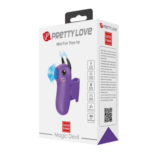 Stimulátor prstov Pretty Love Magic Devil, fialový v tvare čertíka