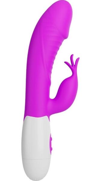 Rabbit vibrátor Pretty Love Rasmussen s vkladacou časťou a ramenom na stimuláciu klitorisu