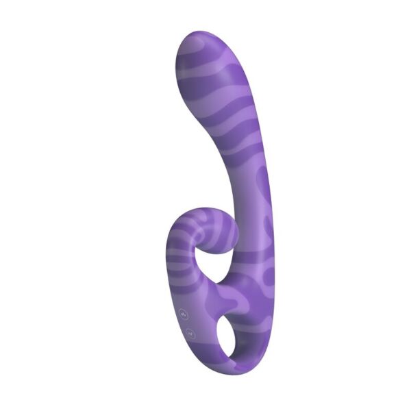 Obojstranný vibrátor Summer vo fialovej farbe s ergonomickou rukoväťou