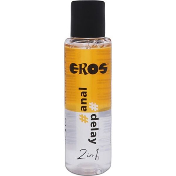 Fľaša so 100 ml análneho lubrikantu Eros 2 v 1 Anal Delay