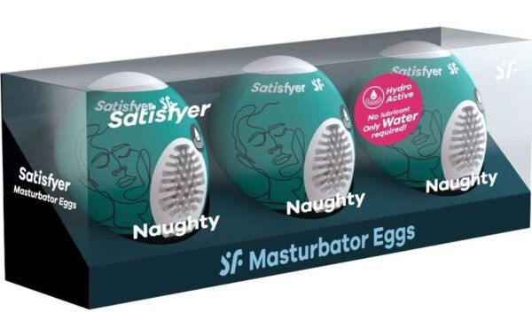 Súprava troch masturbátorov v tvare vajíčka Satisfyer Masturbator Egg Set Naughty