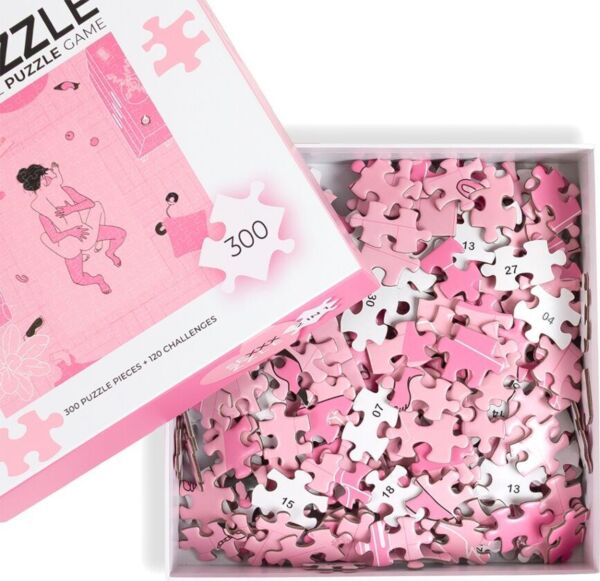 Krabica erotickej hry Secret Play Sexxxzzle, erotické puzzle s 300 dielikmi a výzvami pre páry
