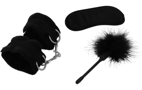 Bondage súprava Intense Fetish s putami, maskou na oči a pierkom