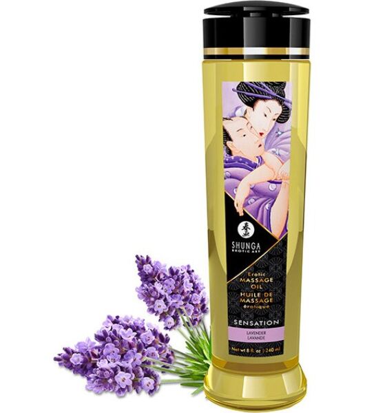 Masážny olej Shunga Erotic Massage Oil s objemom 240 ml v priehľadnom balení