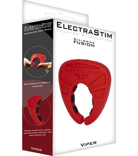 Elektrostimulačný krúžok ElectraStim Fusion Viper z červeného a čierneho silikónu