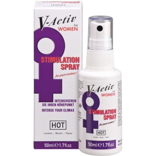 Fľaštička stimulačného spreja pre ženy HOT V-Activ Stimulation Spray s objemom 50 ml