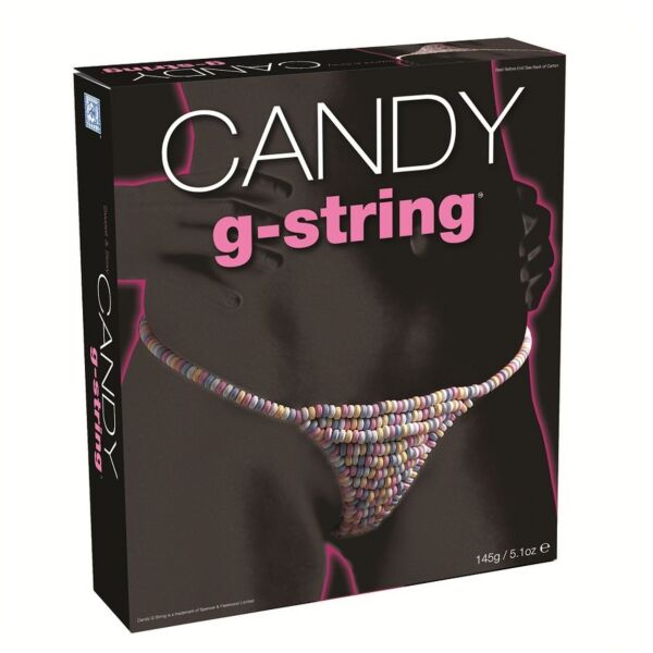 Jedlé tangá Spencer & Fleetwood Candy G-String z farebných cukríkových guličiek