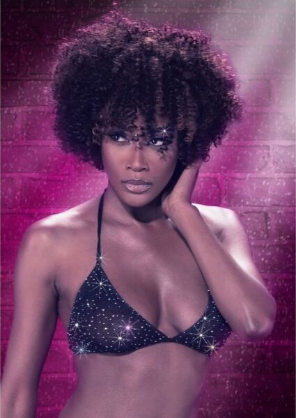 Trojuholníkový bikinový top CalExotics Radiance Triangle s ozdobnými kamienkami