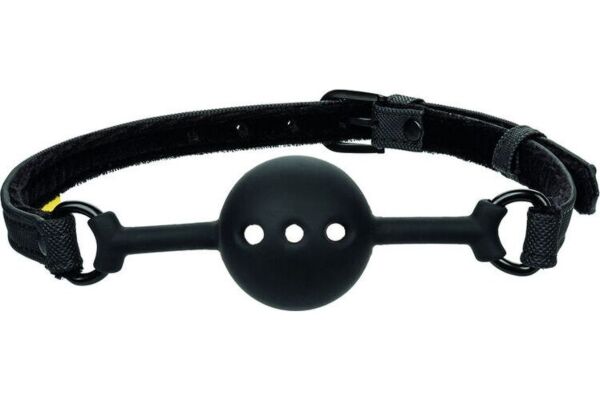 Čierny náhubok s guľou CalExotics Boundless Breathable Ball Gag s remienkami a prackou