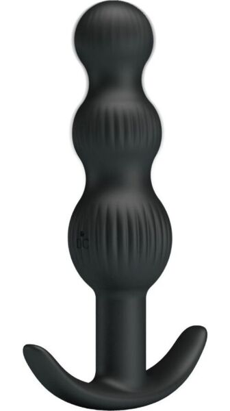 Silikónový análny vibrátor Pretty Love BI-040173 s predĺženými guličkami rastúcej veľkosti a základňou