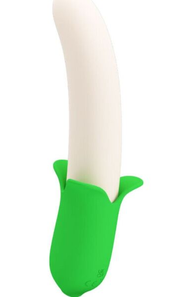 Silikónový vibrátor Pretty Love Banana Knight vo svetlozelenej farbe