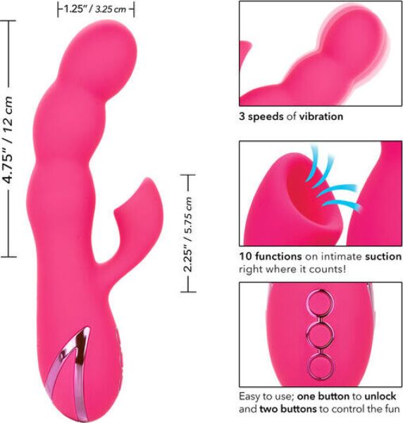 Rabbit vibrátor CalExotics Oceanside Orgasm z kolekcie California Dreaming v ružovej farbe