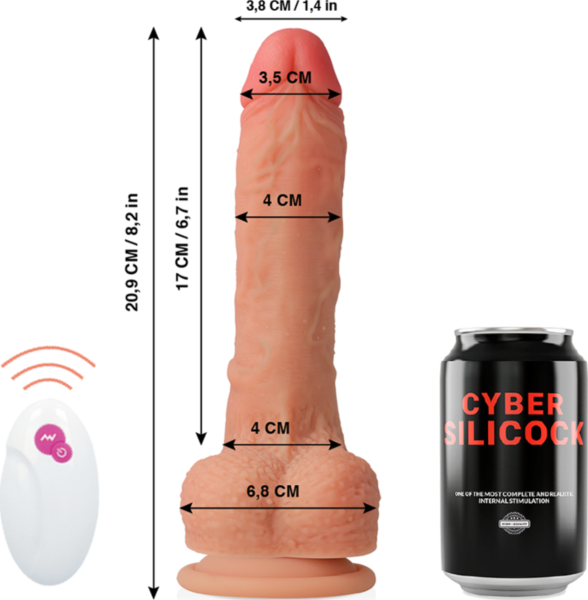 Vibrátor Cyber Silicock Mr Rick s diaľkovým ovládačom a prísavkou v základni