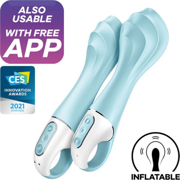 Nafukovací vibrátor na bod G Satisfyer Air Pump Vibrator 5+ s úchytovým krúžkom