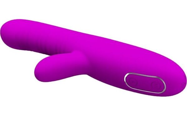 Silikónový vibrátor rabbit Pretty Love BI-014822 s flexibilným drieku a stimulátorom klitorisu v tvare zajačika